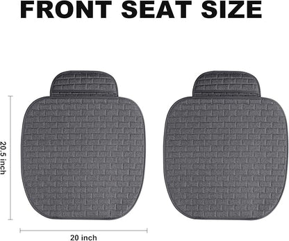 VarCozy Linen Car Seat Covers, Bottom Breathable Seat Covers for Cars for All Seasons with Non-Slip Protector, Universal Seat Covers for Cars, SUVs, Trucks