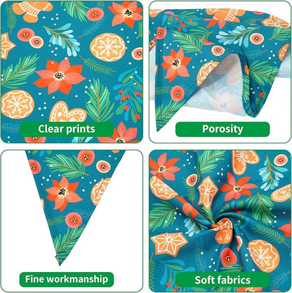 Christmas Dog Bandanas for Small Dogs Breed 7 Pcs Stitching Edge Christmas Dog Bandanas Adjustable Scarves Puppy Grooming S