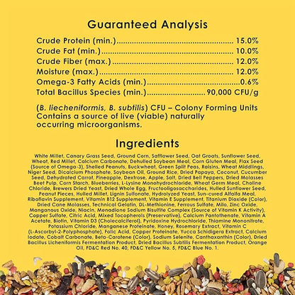 Kaytee Fiesta Cockatiel Food, Nutritious and Fun Blend, Supports Skin, Feather, Digestion, Brain and Heart Health, 2.5 pounds