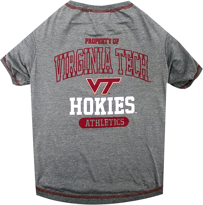 Pets First Collegiate VIRGINIA TECH HOKIES Dog T-Shirt, Medium. - Licensed Shirt for Pets Team Colored with Team Logos.- Premium Stretchable Materials for the Comfrot of your Dog & Cat.