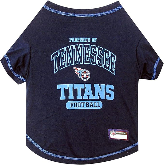 NFL Tennessee Titans Dog T-shirt X-Large. - Licensed Shirt for Pets Team Colored with Team Logos- Premium Stretchable Materials for the comfort of your Dog & Cat