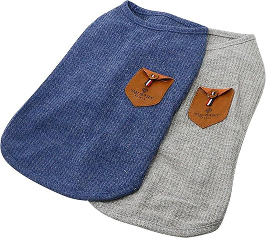 YAODHAOD 100% Cotton Dog Shirt: Soft, Breathable & Stretchy Pet T-Shirts - Minimalist Tank Top Sleeveless Vest for Medium, Small Dogs (2Pack, XL)