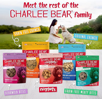 Charlee Bear Crunch Grain Free Dog Treats, Chicken, Pumpkin and Apple, 8 Ounce Resealable Bag, Low Calorie Training Treats for Dogs, Limited Ingredient, Healthy, Crunchy Dog Snacks, Made in USA