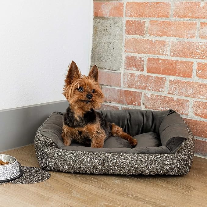 Sparkles Home Pet Bed, Sparkling Rhinestones, Soft, Comfortable Velvet, for Lounging Dogs, Cats, Pets, Pink, Small, Sold Individually