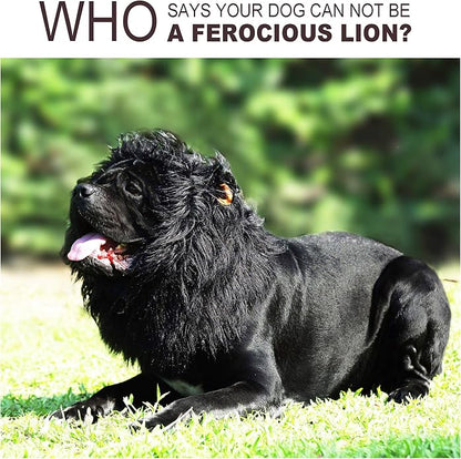 Onmygogo Lion Mane Wig for Dogs with Ears, Funny Pet Costumes for Halloween Christmas