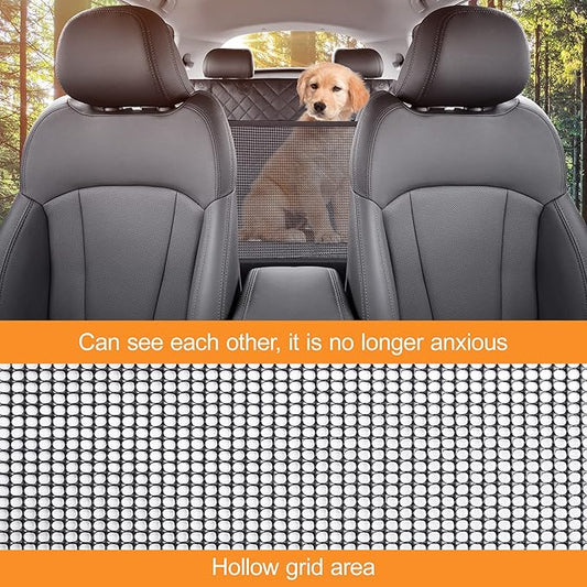 GXT Dog Back Seat Cover Protector for Cars SUV and Trucks with Mesh Window, Scratchproof Nonslip and Waterproof Material(Black)
