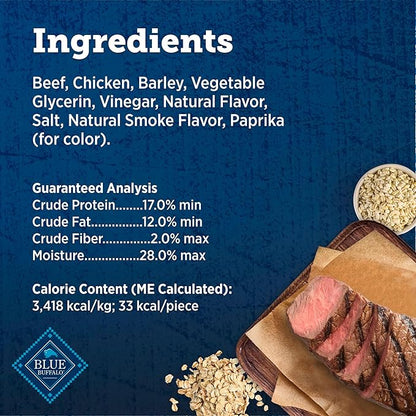 Blue Buffalo True Chews Dog Treats, Made in the USA with Natural Ingredients, Beef Burger Recipe, 10-oz Bag