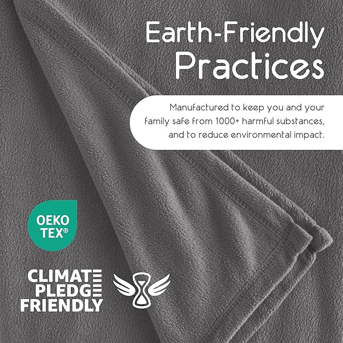 King Size Microfleece Blanket | All-Season Comfort | Supersoft Lightweight Throw Blanket | Plush Throw for Bed, Couch or Sofa | Travel and Pet-Friendly