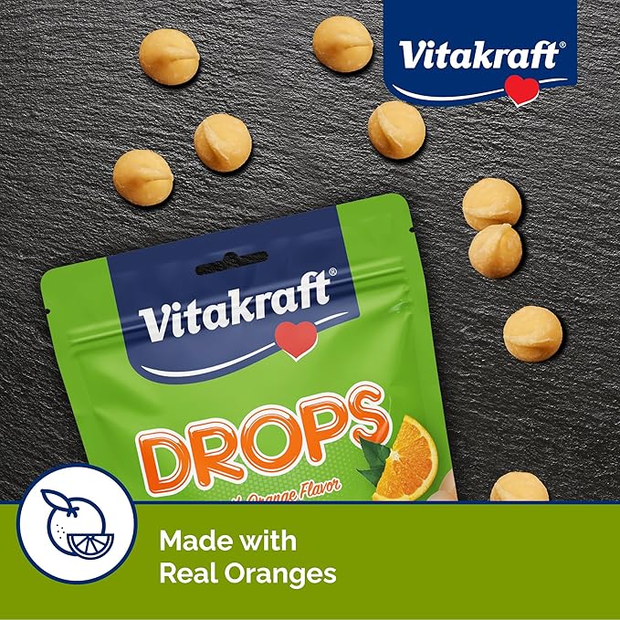 Vitakraft Drops with Orange Flavor Guinea Pig Treats 5.3 oz Bag Delicious Yogurt Enriched Snacks with Vitamin C Essential Nutrients and Wholesome Nourishment for Small Pets