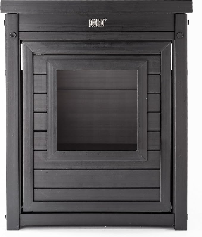 New Age Pet ECOFLEX Litter Loo Moisture and Odor Resistant Enclosure & End Table, No‑Tools Assembly, 10 Year Warranty, Espresso Black, Standard
