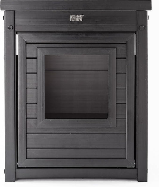 New Age Pet ECOFLEX Litter Loo Moisture and Odor Resistant Enclosure & End Table, No‑Tools Assembly, 10 Year Warranty, Espresso Black, Standard