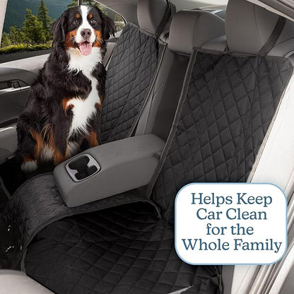 Dog Car Seat Cover for Back Seat - Water-Resistant Car Seat Protector for Cars, Trucks, and SUVs - Seat Cover Protects from Scratches, Mud, Pet Hair and Accidents - Car Accessories by PETMAKER (Black)
