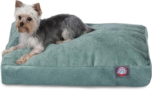 Majestic Pet Villa Rectangle Dog Bed Washable – Non Slip Comfy Pet Bed – Crate Bed with Removable Washable Cover – Kennel Bed for Sleeping, Polyester Fiber, Small, Azure