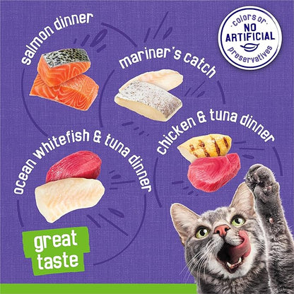 Purina Friskies Pate Wet Cat Food Variety Pack Seafood and Chicken Pate Favorites - 48 ct. Can