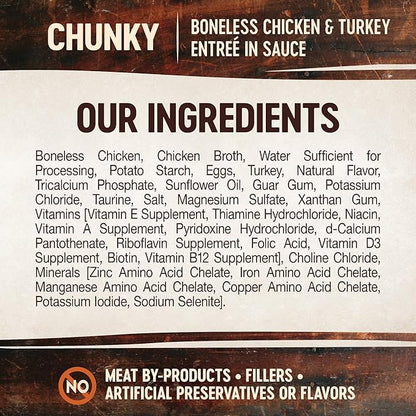Wellness CORE Signature Selects Chunky Adult Canned Wet Cat Food, Natural, Protein Rich, Grain Free, Chicken and Turkey Entrée Recipe, 5.3 oz, Pack of 12 Cans