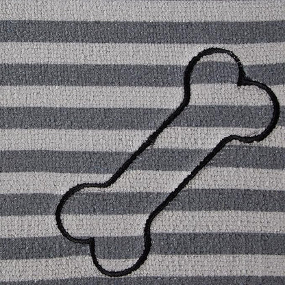 Bone Dry Machine Washable, Ultra Absorbent Pet Mat, 12x18, Gray Stripe (Pack of 2)