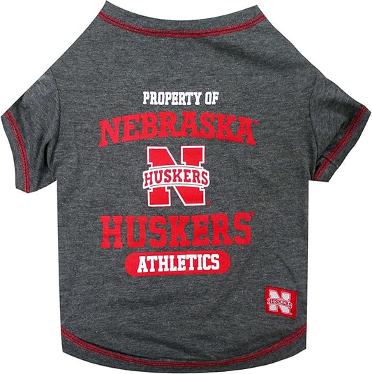 Pets First Collegiate NEBRASKA CORNHUSKERS Dog T-Shirt, Large. - Licensed Shirt for Pets Team Colored with Team Logos.- Premium Stretchable Materials for the Comfrot of your Dog & Cat.