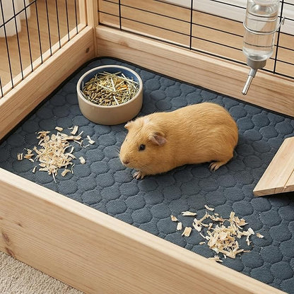 2 Pack Guinea Pig Cage Liners - Washable Guinea Pig Pee Pads, Waterproof Reusable & Anti Slip Guinea Pig Bedding Fast and Super Absorbent Pee Pad for Small Animals Rabbit Hamster Rat
