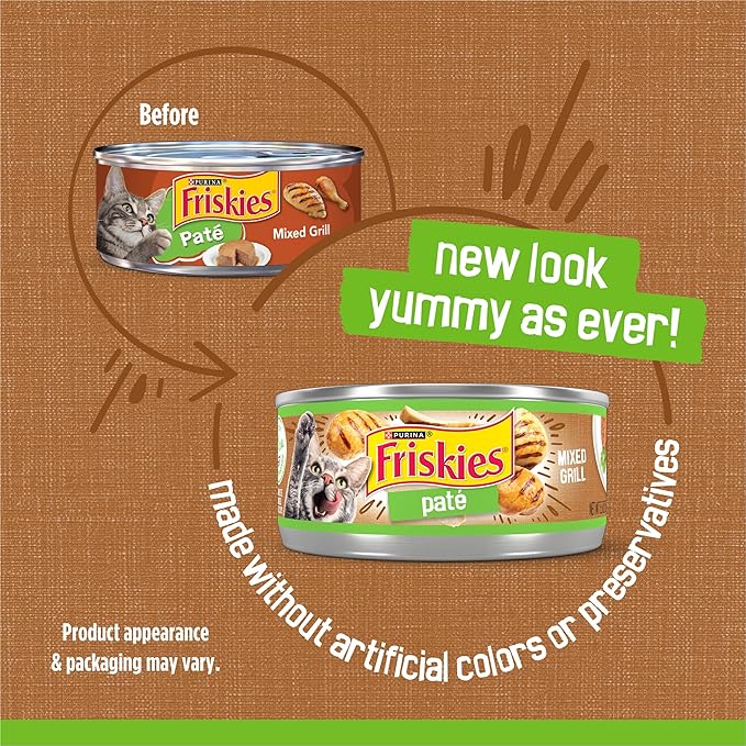 Friskies Purina Wet Cat Food, Pate Mixed Grill - (Pack of 48) 5.5 oz. Cans