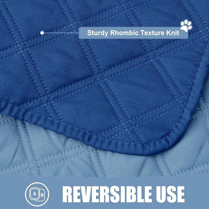 Smiry Waterproof Dog Bed Cover Pet Blanket, Soft Washable Dog Blanket for Furniture Bed Couch Sofa Reversible, Checkered (30"x53", Navy/Blue)