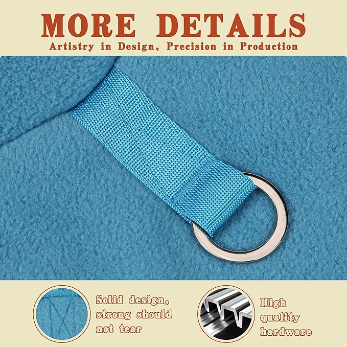 Sleeveless Pullover Fleece Vest for Small Dogs: Cozy Polyester Dog Jacket, Tank Top Sweater with Leash Ring and Armholes, Crisp, Warm, and Easy-to-Wear Design for Everyday Comfort Turquoise 2XL