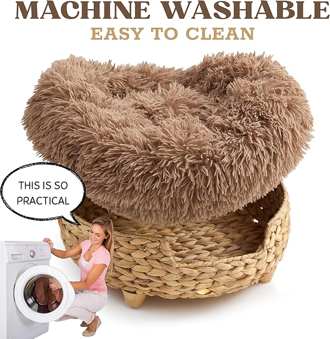 Cat Luxury Large Cat Bed for Indoor Cats, Plush Furniture for Comfort and Relaxation, Soft Covered Nest for Large Cats, Washable Warm Design with Modern Zen Style