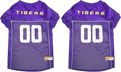NCAA College Louisiana State University Tigers Mesh Jersey for Dogs & Cats, X-Large. Licensed Big Dog Jersey with Your Favorite Football/Basketball College Team (Pack of 2)