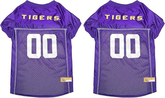 NCAA College Louisiana State University Tigers Mesh Jersey for Dogs & Cats, X-Large. Licensed Big Dog Jersey with Your Favorite Football/Basketball College Team (Pack of 2)