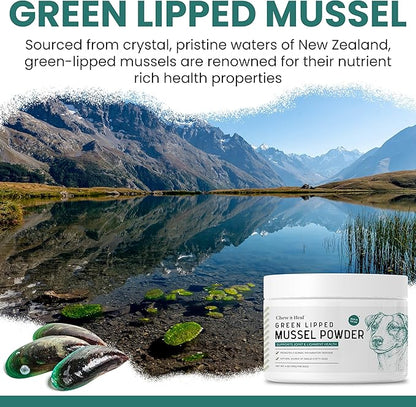 Green Lipped Mussel for Dogs - 2.12 oz of Green Lipped Mussel Powder for Dogs - Good for Joint and Ligament Health - Made in The USA