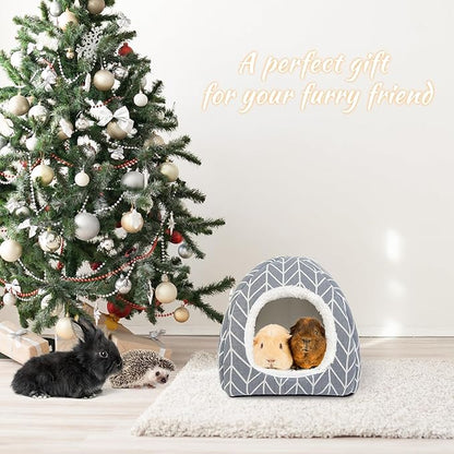 2 Pack Guinea Pig Hideout Bed Dwarf Rabbit House Cave Accessories Cozy Hide-Out for Little Bunny Hedgehog Ferret Chinchilla&Other Small Animals