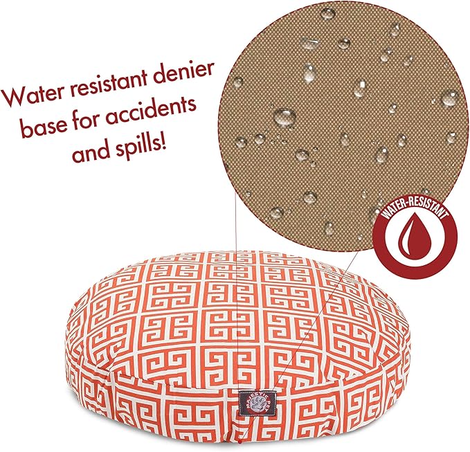 Orange Towers Medium Round Indoor Outdoor Pet Dog Bed With Removable Washable Cover By Majestic Pet Products