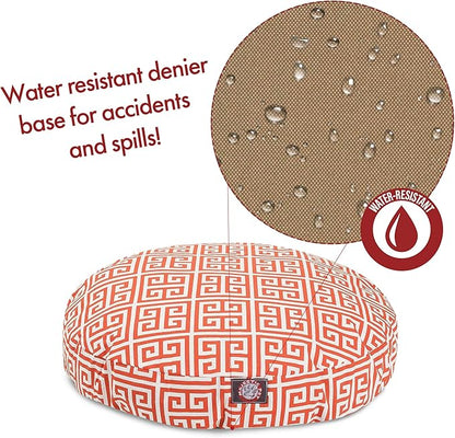 Orange Towers Medium Round Indoor Outdoor Pet Dog Bed With Removable Washable Cover By Majestic Pet Products
