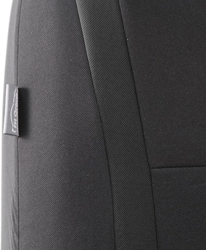FH Group Car Seat Covers Rear Set Cloth - Car Seat Covers with Removable Headrest,Universal Fit,Automotive SeatCovers,Washable Car SeatCover for SUV,Sedan,Van Black