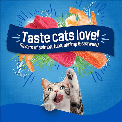 Purina Friskies Dry Cat Food Seafood Sensations With Salmon, Tuna, and Shrimp Flavors - (Pack of 4) 3.15 lb. Bags