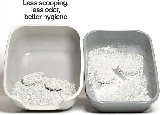PetFusion Cat Litter Box Large (The BetterBox - Set of 2). Non-Stick Coating for Easier Cleaning and Superior Hygiene. Made of Stronger ABS Plastic