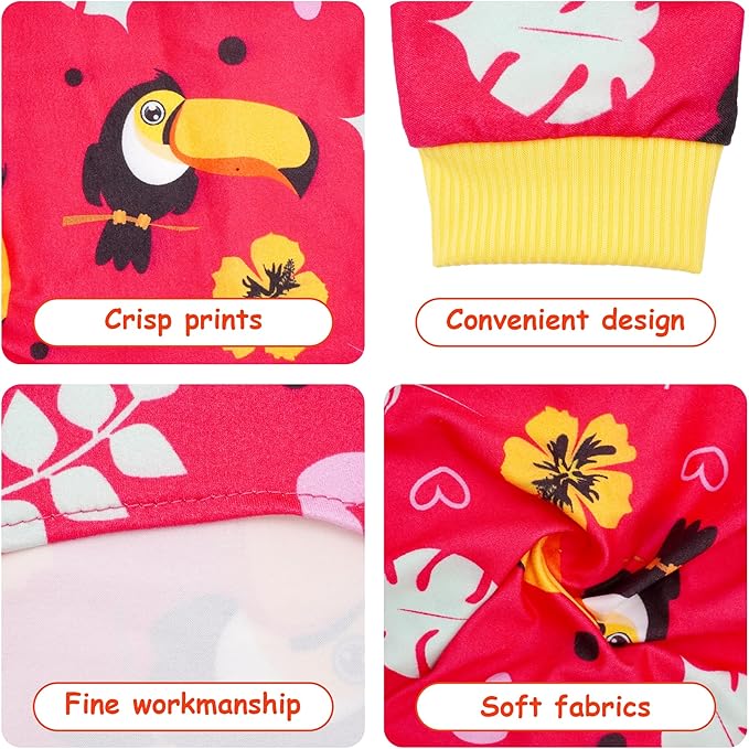2PCS Dog Pajamas for Large Sized Dogs Pjs Onesies Outfits Pet Jammies Boy Girl Male Female Apparel Toucan Bee Pattern Soft Lightweight Stretch Clothing L