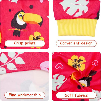 2PCS Dog Pajamas for Large Sized Dogs Pjs Onesies Outfits Pet Jammies Boy Girl Male Female Apparel Toucan Bee Pattern Soft Lightweight Stretch Clothing L