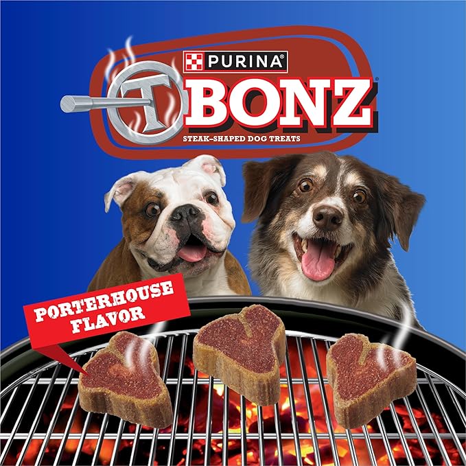 Purina T-Bonz Porterhouse Flavor Steak Shaped Treats for Dogs