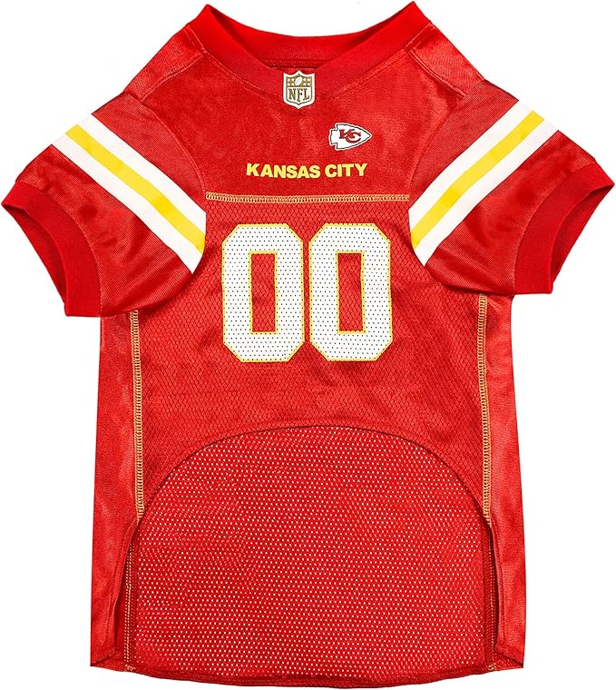 Pets First NFL Kansas City Chiefs Dog Jersey, Size: Large. Best Football Jersey Costume for Dogs & Cats. Licensed Jersey Shirt