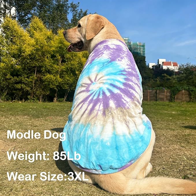 Dog Cotton Colorful Purple T-Shirts Soft and Stretchy Dog Shirt Pajamas Pets Clothes for Large Dogs(Large Purple)