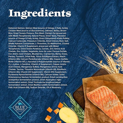 Blue Buffalo Wilderness Adult High-Protein Dry Dog Food Natural Salmon with Wholesome Grains