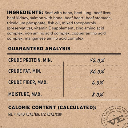 Vital Essentials Freeze Dried Dog Food, Raw Beef & Salmon Soft Nibs | Complete Meal or Topper | 99% Beef, Salmon, Organs & Bone | High Protein, Grain Free Dry Dog Food | 14 oz Bag