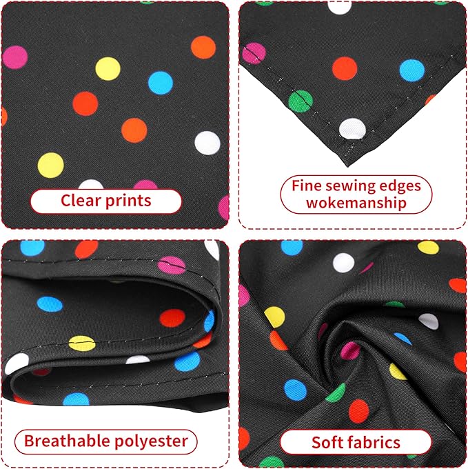 7 PCS Polka Dot Dog Bandanas for Large Dogs Breed Sewing Hemming Dog Bandana Print One Side XL Drool Bibs Party Grooming L