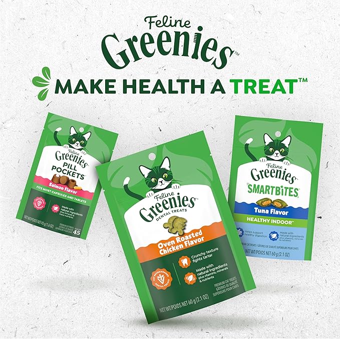Greenies Feline Smartbites, Cat Treats Healthy Recipe, Indoor Cat Treats, Chicken Flavor, 16 oz. Tub