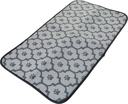 Bone Dry Machine Washable, Ultra Absorbent Pet Mat, Large, 14 x 24, Gray Lattice