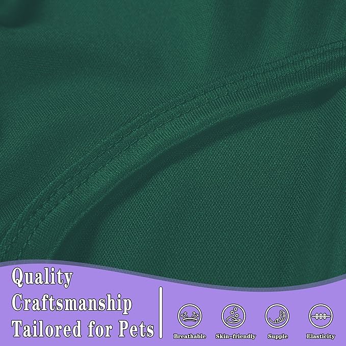 2 Pack Solid Color Dog Shirts – Lightweight, Breathable Pet T-Shirts, Durable Stretchy Clothes for Small to Large Dogs, Ideal for Everyday Wear & Holidays.Green Purple Medium