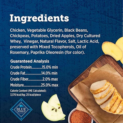 Blue Buffalo True Chews Dog Treats, Made in the USA with Natural Ingredients, Chicken and Apple Sausage Recipe, 12-oz Bag