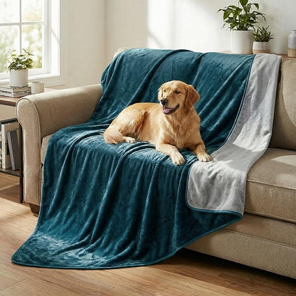 Lavish Home Waterproof Blanket - 80x80 King-Size Blanket for Kids, Pets, and Outdoors - Throw for Bed, Couch, Chair and Car (Green)