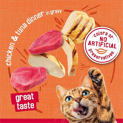 Purina Friskies Prime Filets Chicken and Tuna Dinner in Wet Cat Food Gravy - (Pack of 24) 5.5 oz. Cans