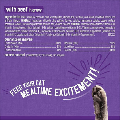 Friskies Purina Gravy Wet Cat Food Variety Pack, Meaty Bits - 5.5 oz. Cans (Pack of 48)